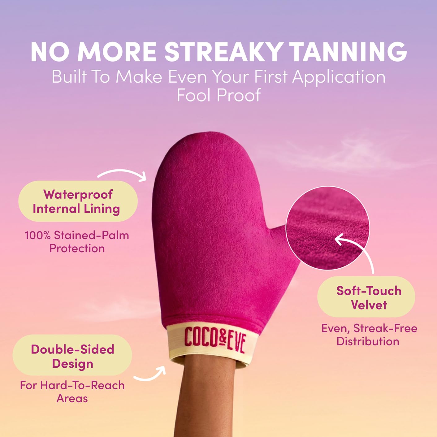 HotCoco & Eve Self Tanner Foam Kit - (Medium) Streak-Free Sunless Tanning Mousse, Tropically Scented Natural Looking Tan With Mitt Applicator, Vegan, Cruelty Free | Sunny Honey Bali Bronzing, 6.7 fl oz