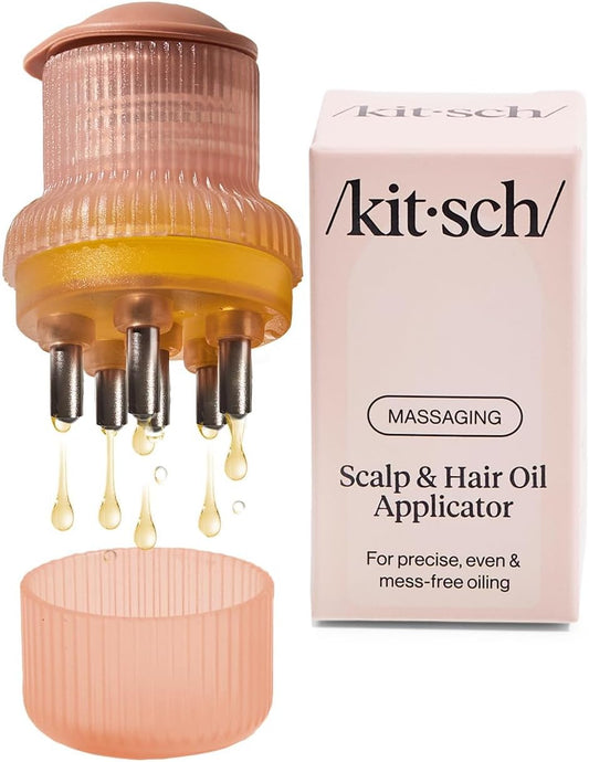 HotKitsch Scalp & Hair Oil Applicator – Stainless Steel Bristles Scalp Oil Applicator for Even Distribution, Mess-Free Oiling & Head Massager Scalp – Precision Hair Care Tool for Roots & All Hair Types