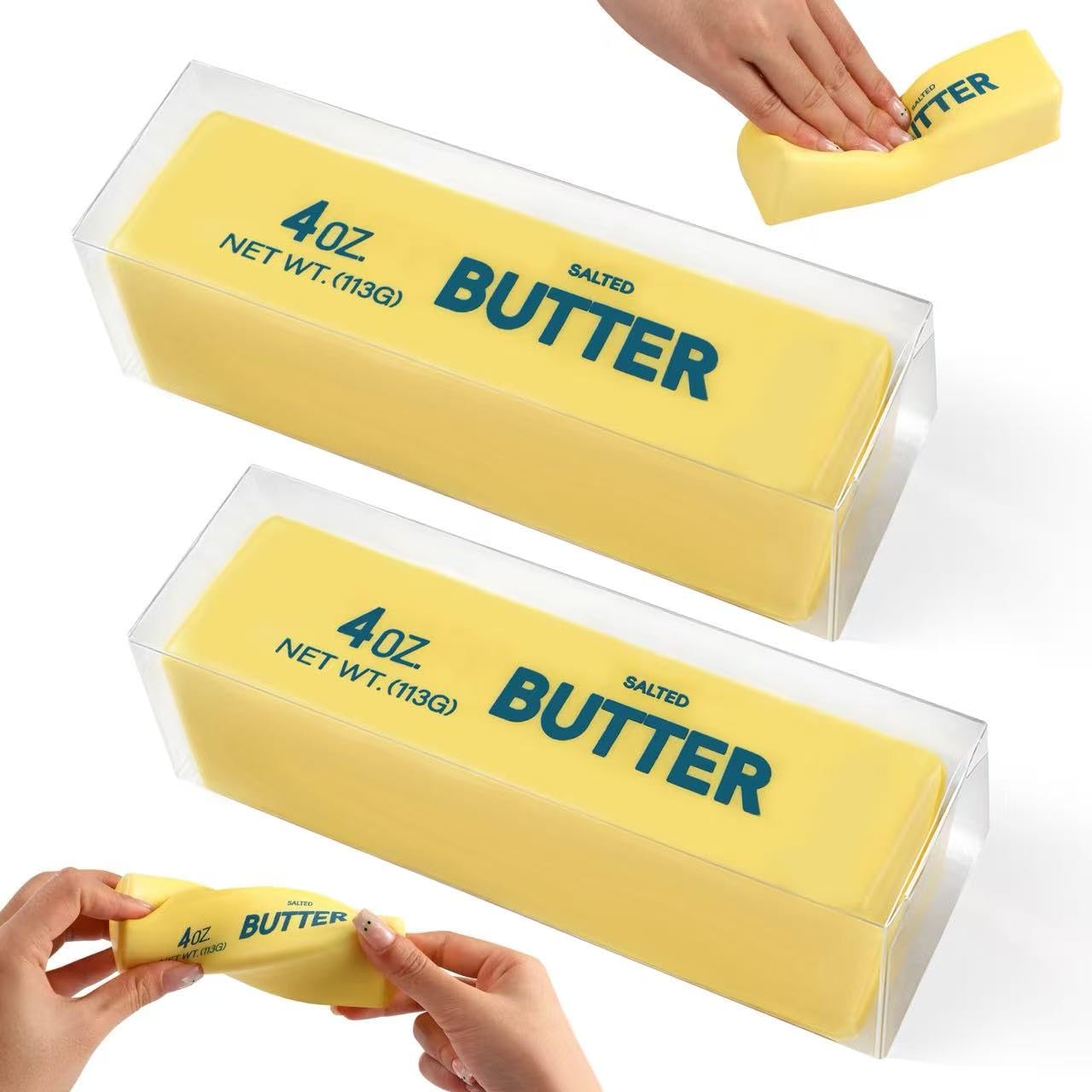 HotBig Butter Squishy,Giant Squishies Butter 14 OZ,Jumbo Slow Rising Squeeze Toys,Large Soft PU Foam Fidget Toy for Anxiety & Sensory Stress Relief 8.7*1.8*1.8 Inch (Big-Yllow Butter 1Pack)