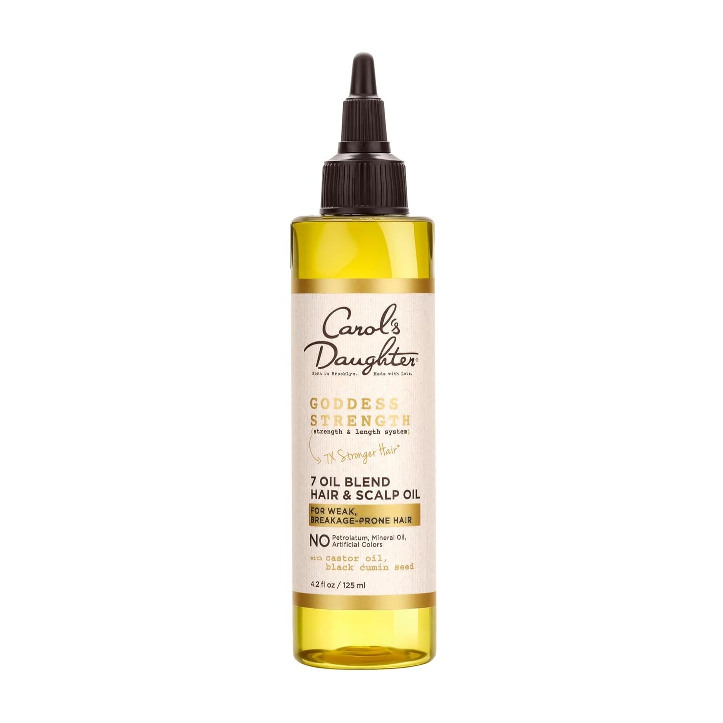 HotCarol's Daughter Goddess Strength 7 Oil Blend Scalp and Hair Oil for Waves, Coils and Curls, Hair Treatment with Castor Oil, 4.2 Fl Oz