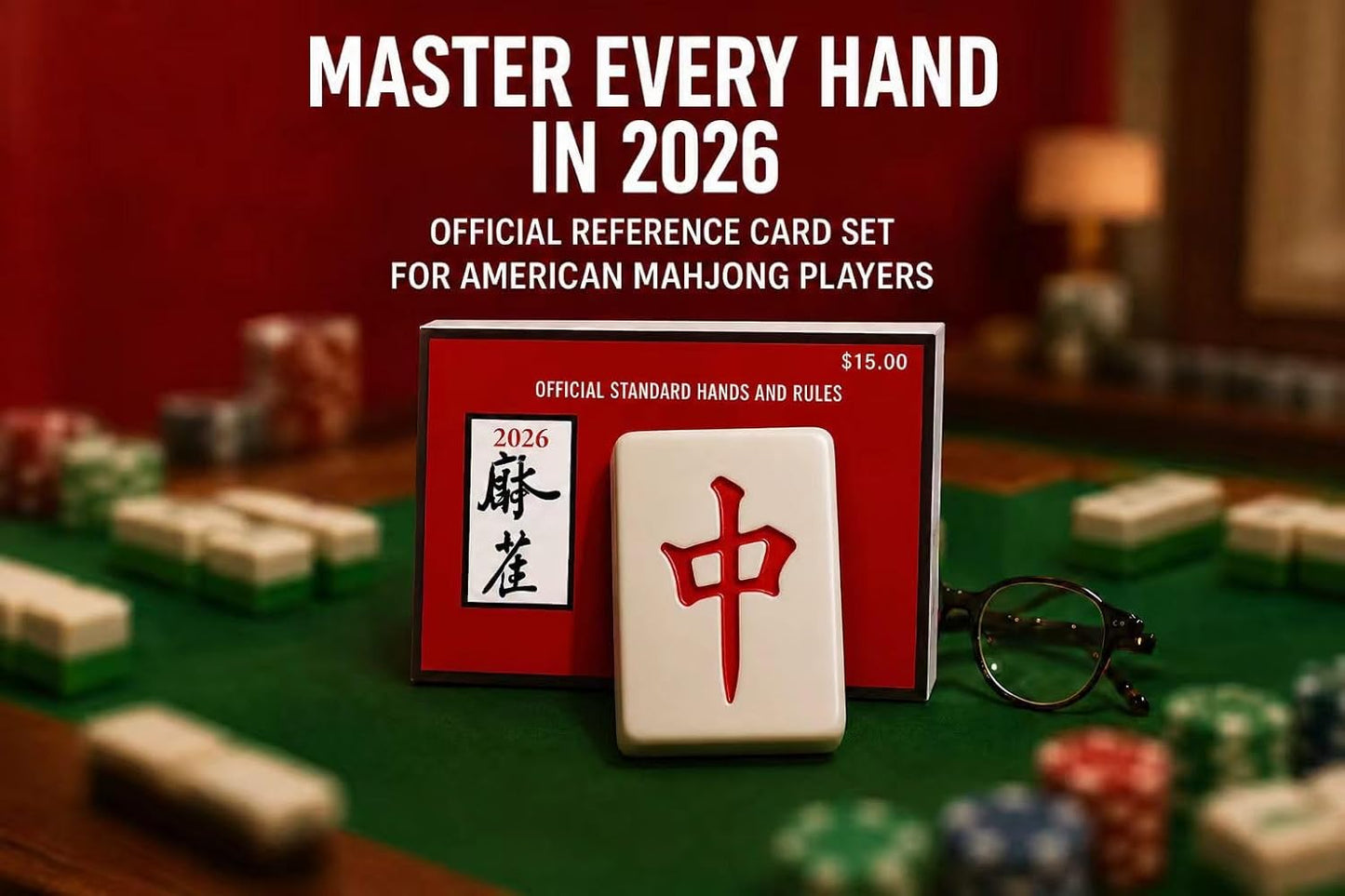 Hot2026 Mahjong Cards Official, 4 Pack American Mahjong Cards | Large Print Easy-to-Read Reference Cards for NMJL Players, Mahjong Clubs, Game Groups and Tournaments A01