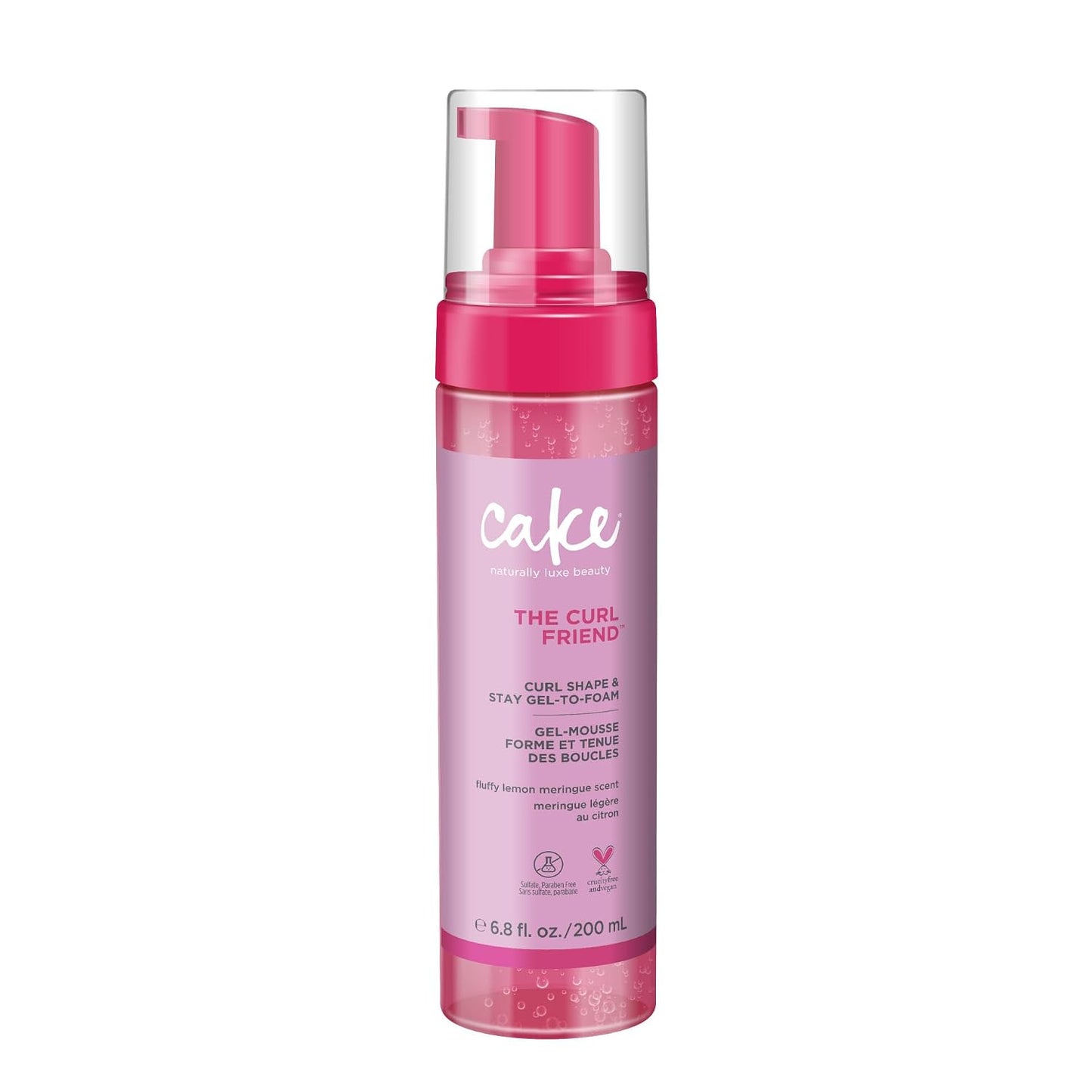 HotCake Beauty Gel-to-Foam Curl Styler, The Curl Friend – High Hold Curl Defining Gel, Frizz Protection, Coconut Oil & Shea Butter - For Curly Hair- 6.8 fl oz./ 200 mL