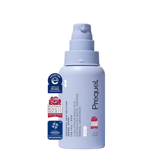 HotPrequel Skin Universal Skin Solution Hypochlorous Acid Spray for Face and Body. Fine Mist HOCL Facial Cleanser and Dermal Spray with Minerals & Electrolyzed Water - pH-Stabilized Care. 4oz