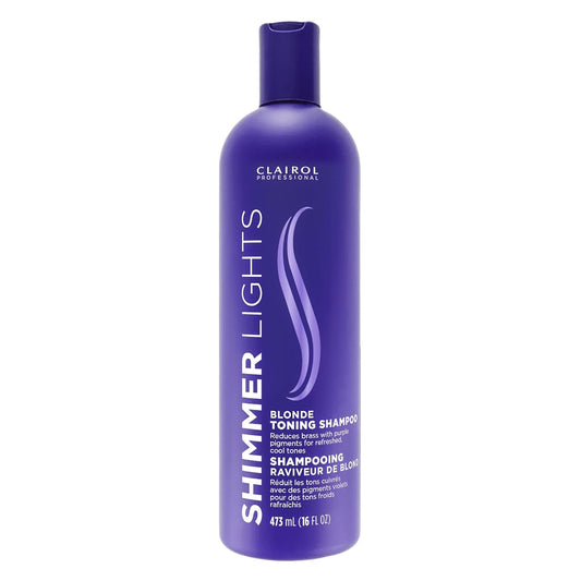 HotClairol Professional Shimmer Lights Purple Shampoo | Neutralizes Brass & Yellow Tones | For Blonde, Silver, Gray & Highlighted Hair
