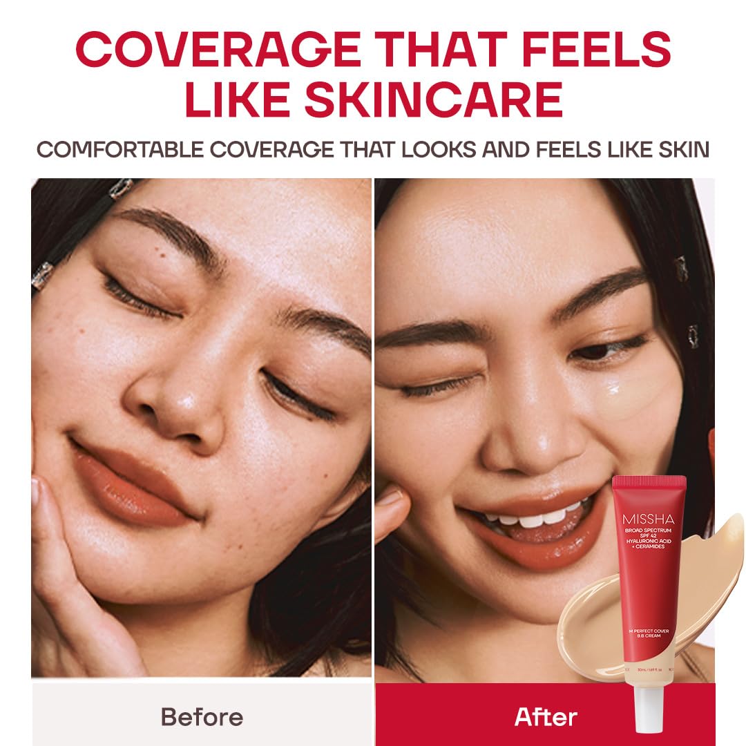 HotMISSHA M Perfect Cover BB Cream No.23 Natural Beige -Light/Medium with Cool/Neutral Undertone SPF 42 PA +++ 1.69 Fl Oz - Tinted Moisturizer for face with SPF