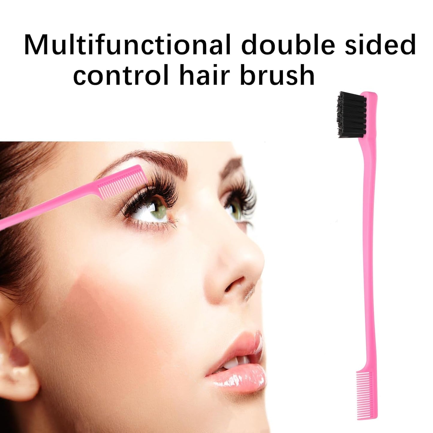 HotZVOREI 8Pcs Hair Brushes Set with 4Pcs Topsy Hair Tail Tools 1Pcs Bristle Teasing Hair Brush 1Pcs Edge Control Brush 2Pcs Metal Pin Rat Tail Combs for Woman Girl Hair Styling,Edge&Back Brushing,Pink