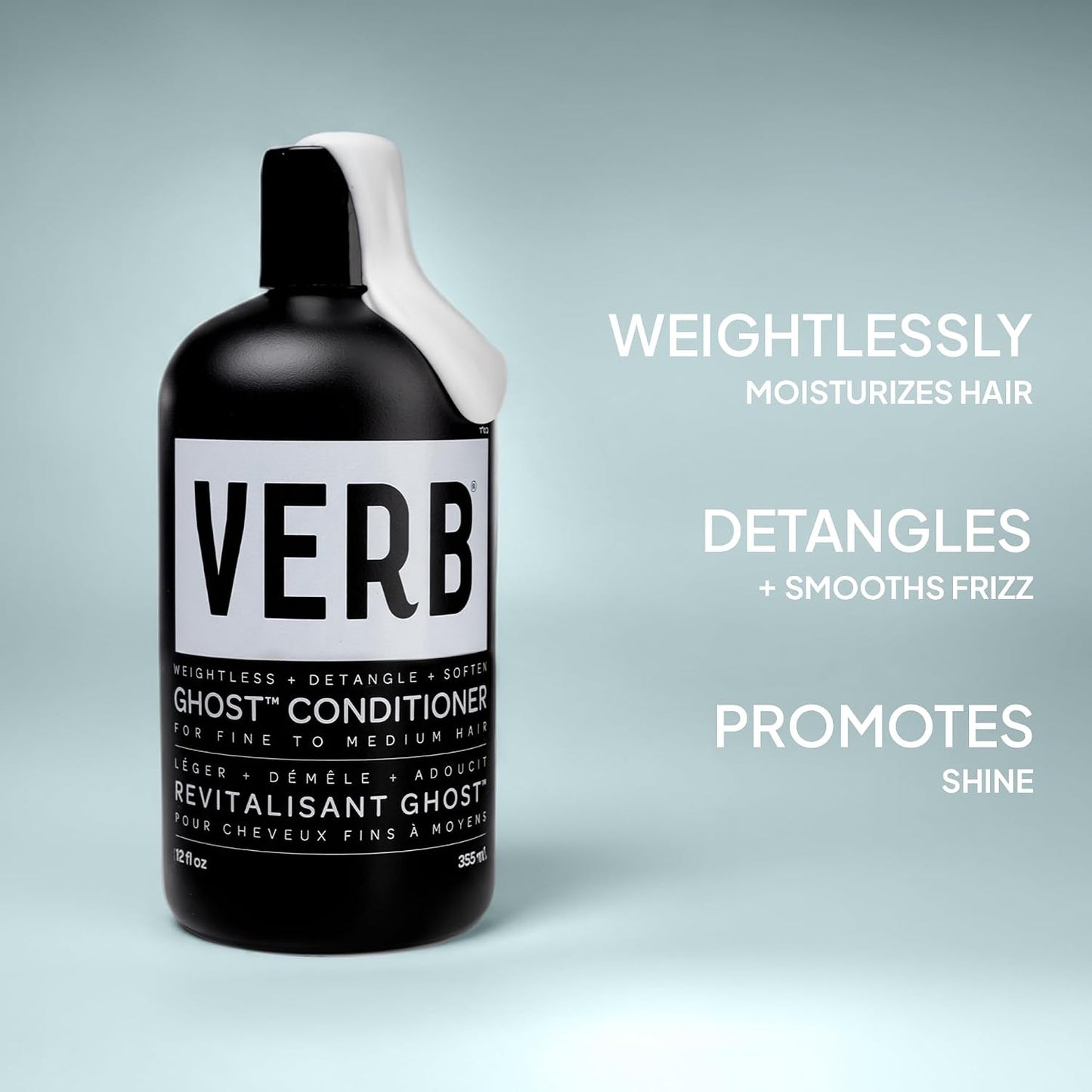 HotVERB Ghost Shampoo & Conditioner Duo Set - Infused with Moringa Oil - Cleanses + Moisturizes Fine and Weighed Down Hair - Vegan, No Parabens or Harmful Sulfate
