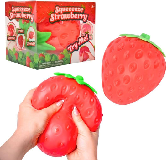 HotSquishy Extra Large Strawberry, Gag Gifts Funny Adult, Giant Stress Ball, Fidget Sensory Toy for Kids, ADHD Toys