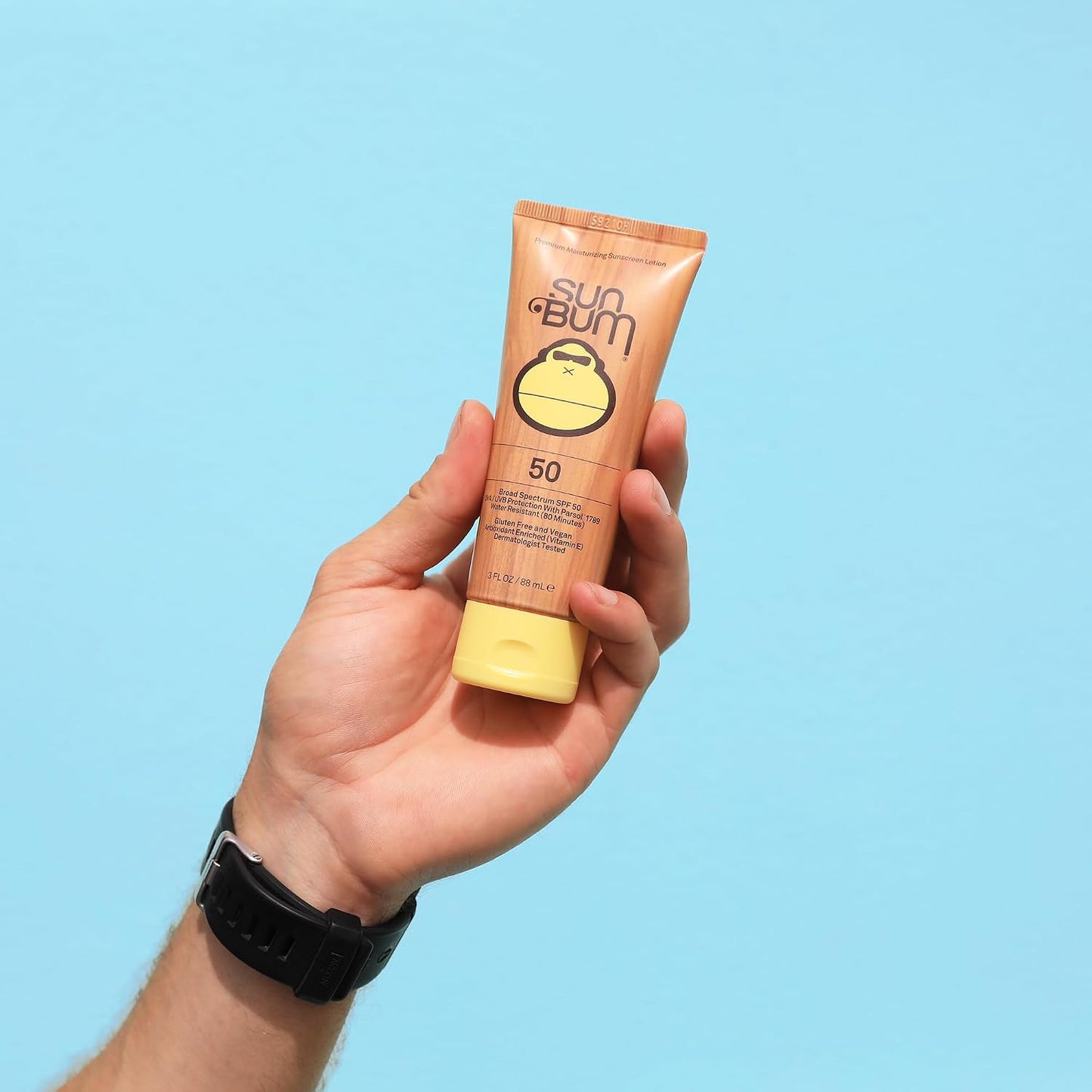 HotSun Bum Original SPF 50 Sunscreen Body Lotion - Broad Spectrum Moisturizing Sunscreen with Vitamin E - Hawaii 104 Act Compliant (Made without Octinoxate & Oxybenzone) - Travel Size - 3 oz