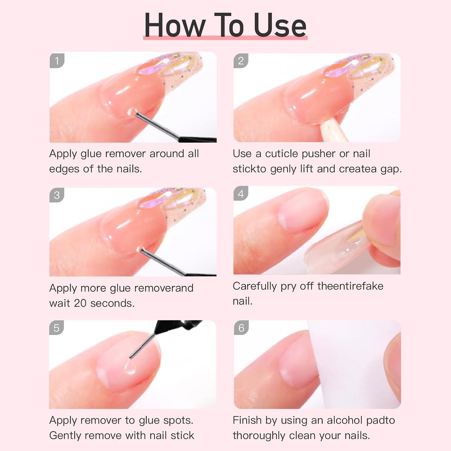 HotCurvlife 10g Semi-Solid Glue and 20ml Pinpoint Glue Remover Kit - Gel for Press on Nails, Quick Dry No UV Lamp Needed with Gentle Non-Acetone Remover, Fake Nail Tips