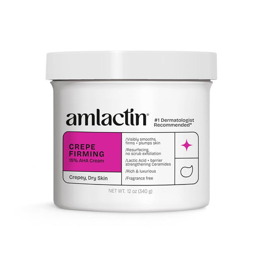 HotAmLactin Crepe Firming Body Cream, 15% Lactic Acid, 12 oz | 15% lactic acid body cream exfoliates, moisturizes and helps improve the look of crepey skin for firmer-looking texture.