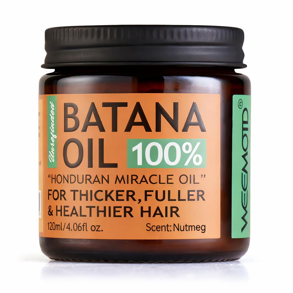 HotWEEMOTD 100% Raw Batana Oil for Hair, Unrefined Conditioning Scalp Oil from Honduras, Moisturizing Hair Mask, Adds Shine & Softness for Men & Women (4.06 Fl Oz, Bright Coffee)