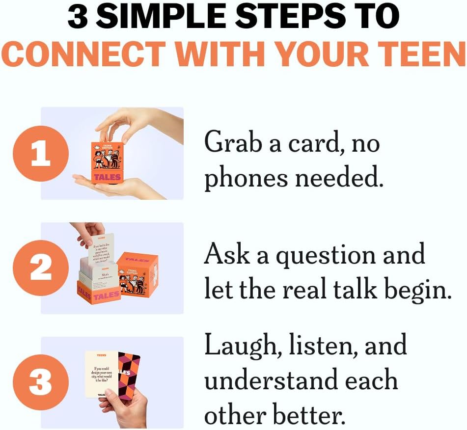 Hot TALES 150 Conversation Cards, Perfect for Dinners, Road Trips, Classrooms & Game Nights, Gifts & Gatherings, Conversation Starters to Spark Creativity