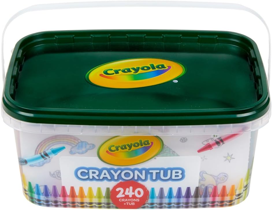 HotCrayola Crayon Tub (240ct), Bulk Crayons for Kids, Spring Craft Supplies, Classroom Coloring Gifts for Kids & Toddlers, Ages 3+ [Amazon Exclusive]