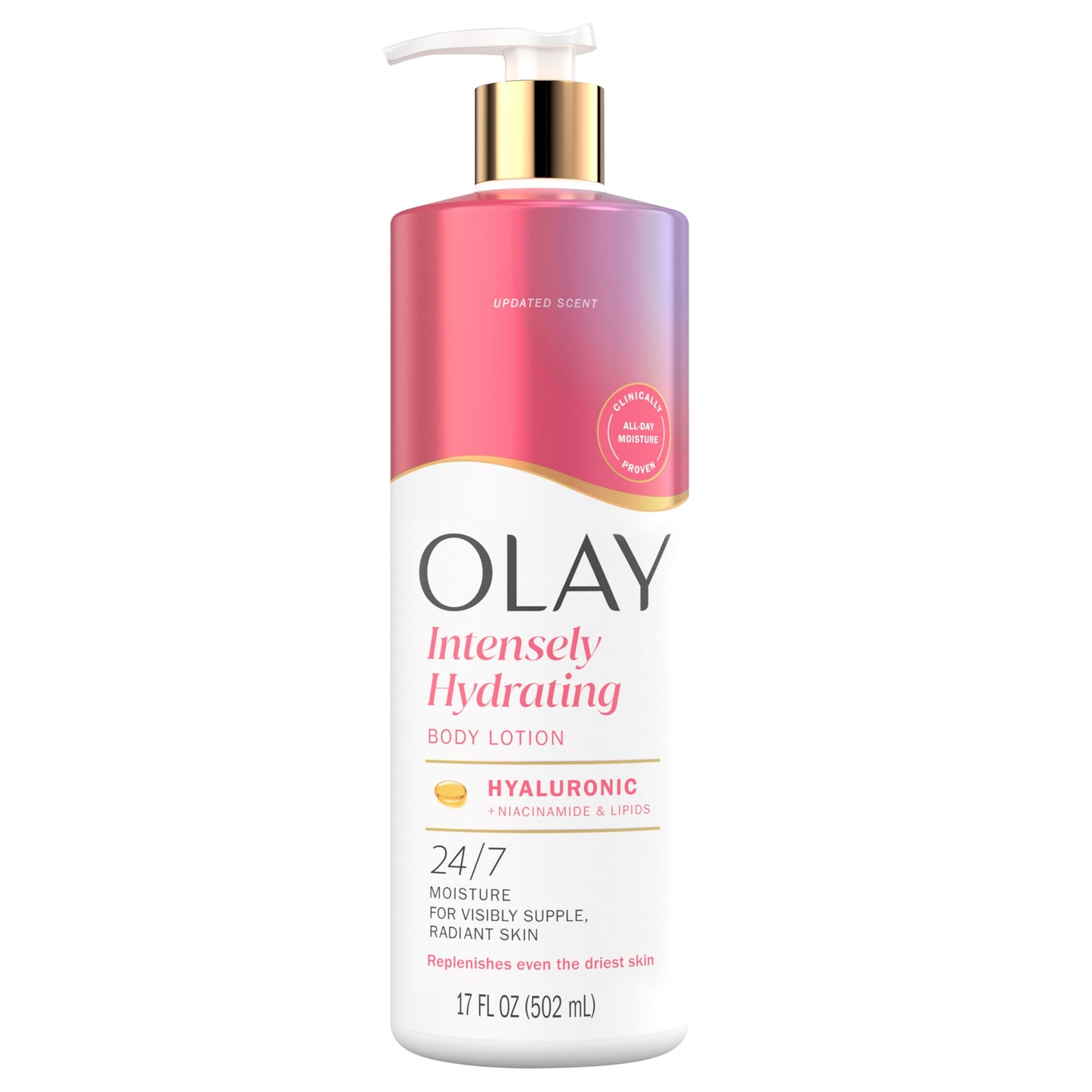 HotOlay Super Serum Hand & Body Lotion for Dry Skin, 24hr Long Lasting Hydration, 5+ Ingredient Complex for Bright Even Firm Luminous Skin, Sweet Vanilla & Soft Wood Scent, 18.5 fl oz
