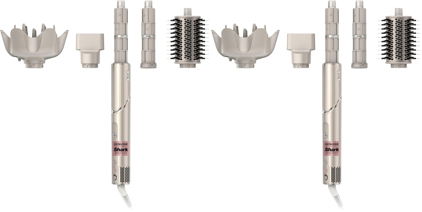 HotShark FlexStyle | Air Multi-Styler & Drying System | Hair Dryer Brush for Blowouts with Coanda Auto- Wrap Curlers, Oval & Paddle Brush & Concentrator Attachment | Stone | HD430
