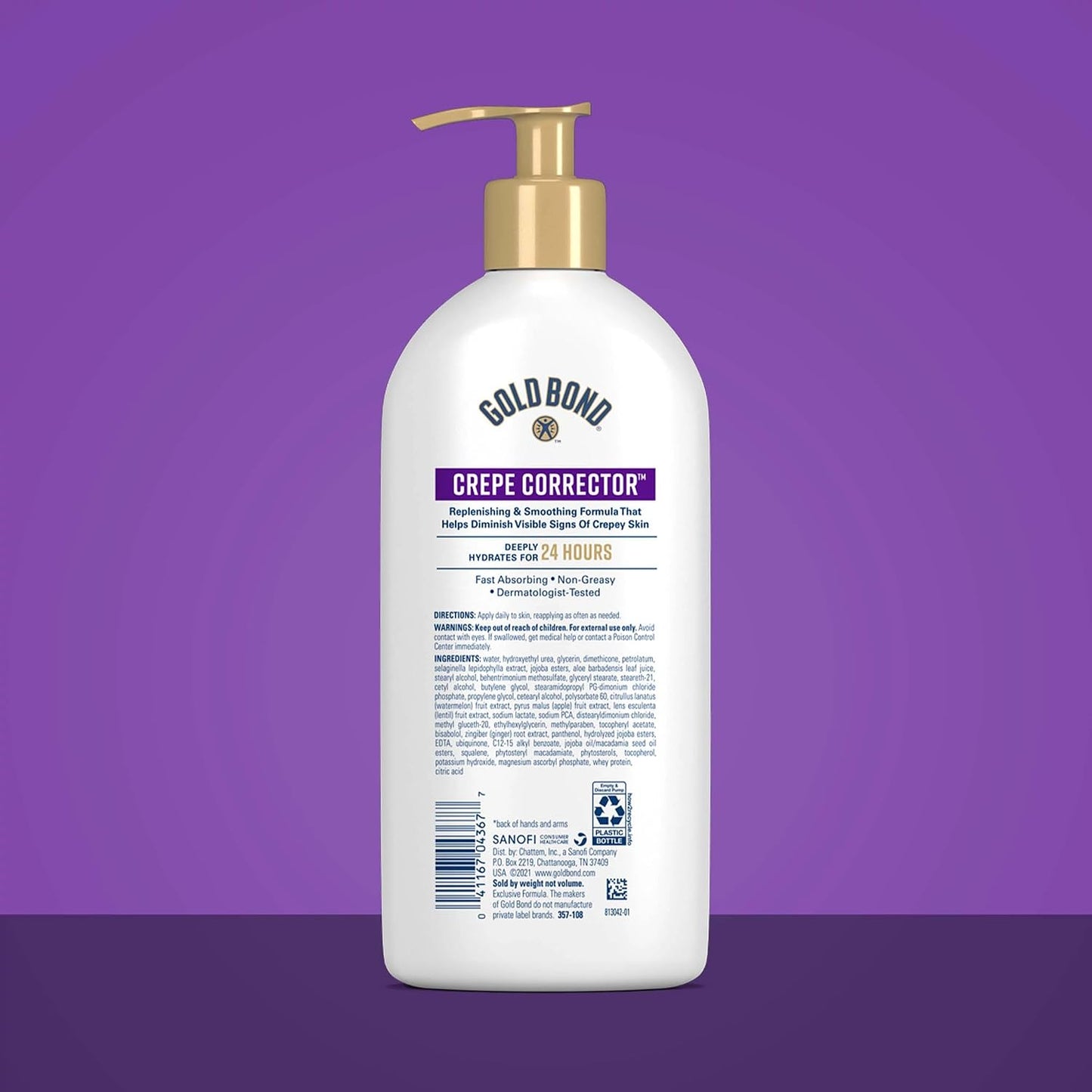 HotGold Bond Age Renew Crepe Corrector Body Lotion, Replenishing & Smoothing Formula, Gold Bond Crepe Corrector Body Lotion, 14 oz