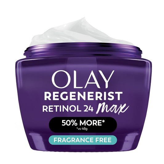 HotOlay Retinol Night Cream for Women, MAX, Anti-Aging Face Mousturizer, Fragrance-Free, Non Greasy - Anti-Wrinkle, Smooth Fine Lines, Hydrating Skin Care - Triple Collagen Cream, Niacinamide, 1.7oz