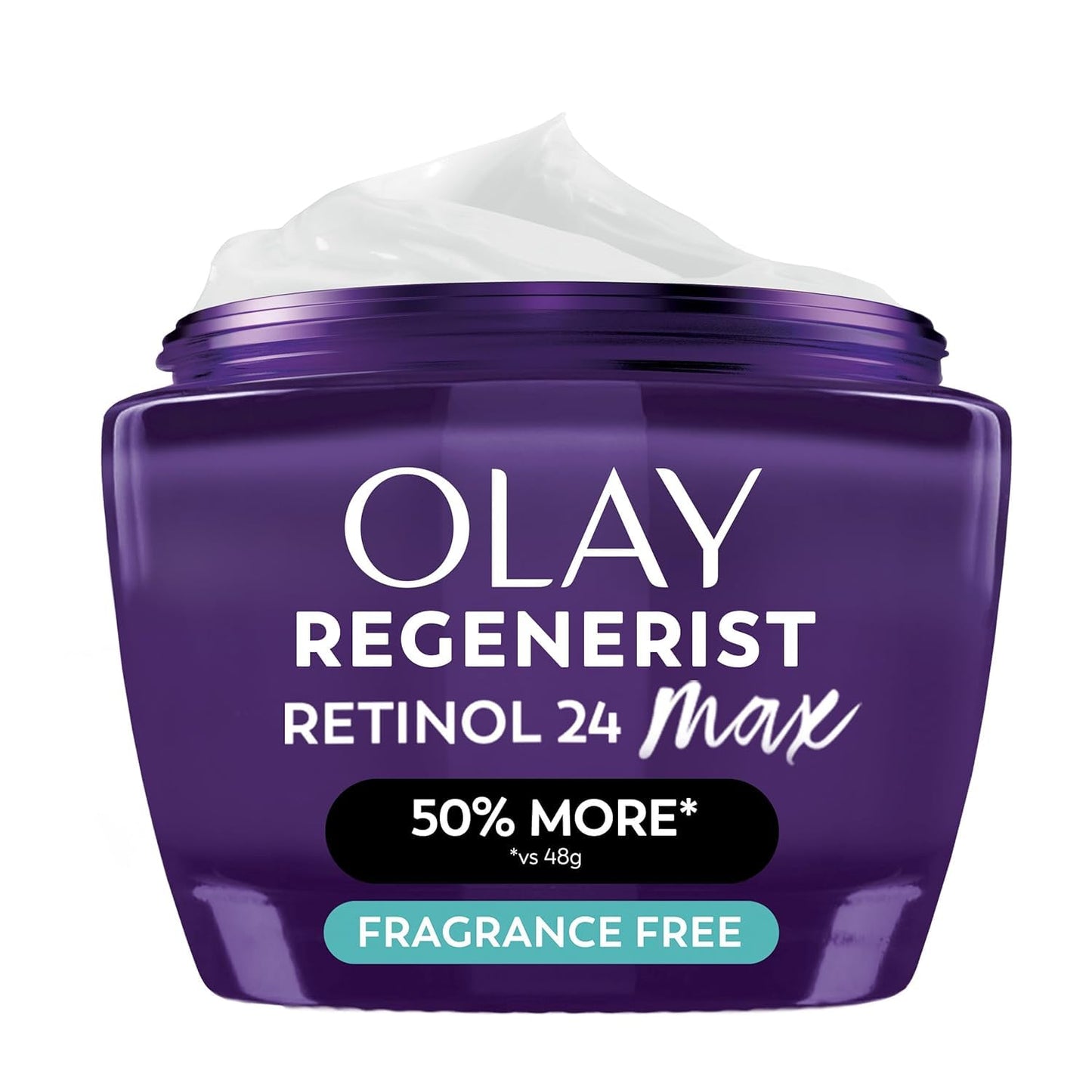 HotOlay Retinol Night Cream for Women, MAX, Anti-Aging Face Mousturizer, Fragrance-Free, Non Greasy - Anti-Wrinkle, Smooth Fine Lines, Hydrating Skin Care - Triple Collagen Cream, Niacinamide, 1.7oz