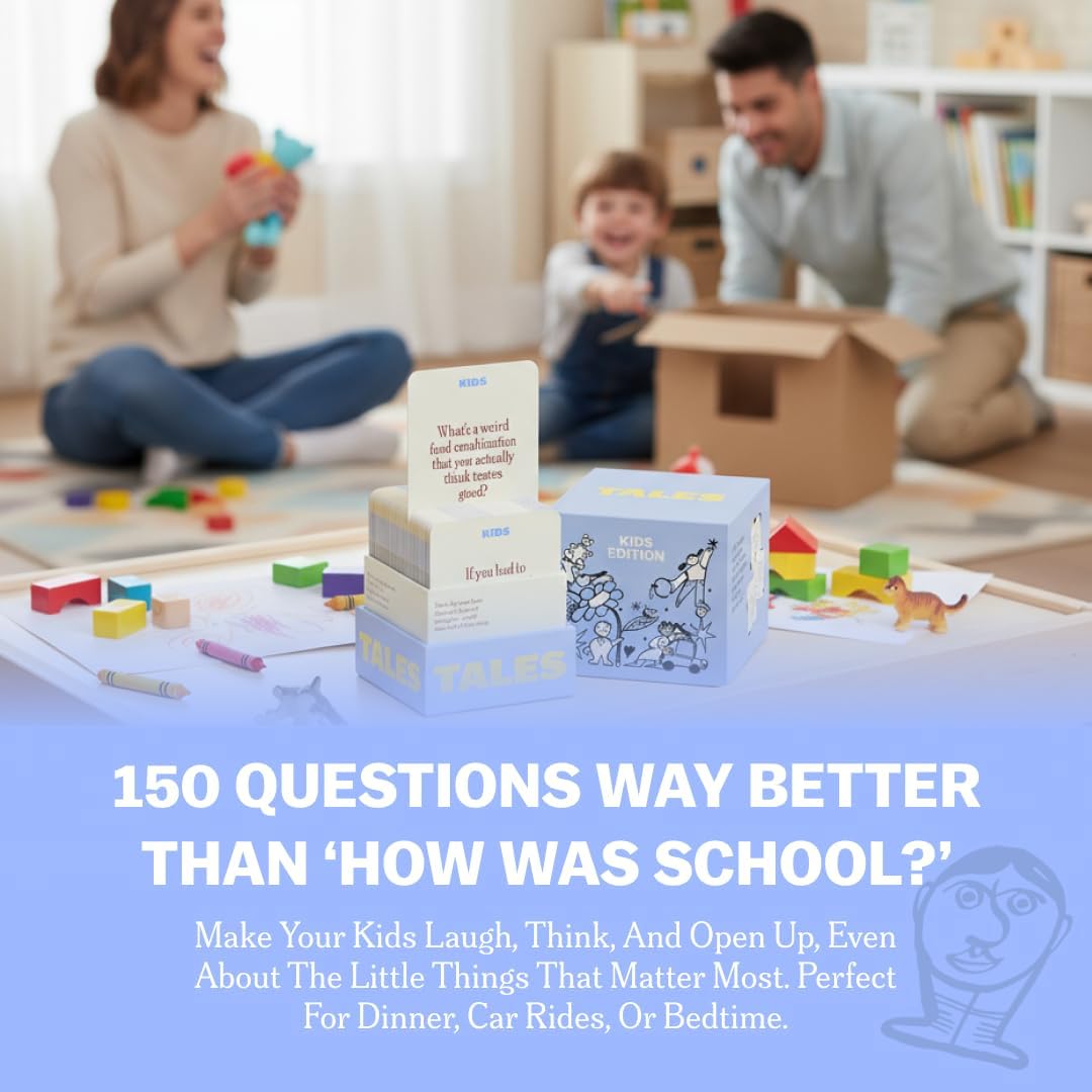 HotTALES 150 Conversation Cards, Perfect for Dinners, Road Trips, Classrooms & Game Nights, Gifts & Gatherings, Conversation Starters to Spark Creativity (Kids Edition)