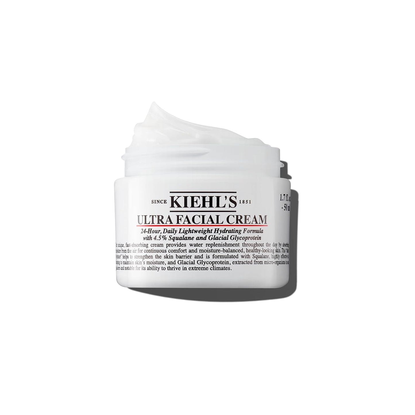 HotKiehl's Ultra Facial Cream, with 4.5% Squalane to Strengthen Skin's Moisture Barrier, Skin Feels Softer and Smoother, Long-Lasting Hydration, Easy and Fast-Absorbing, Suitable for All Skin Types