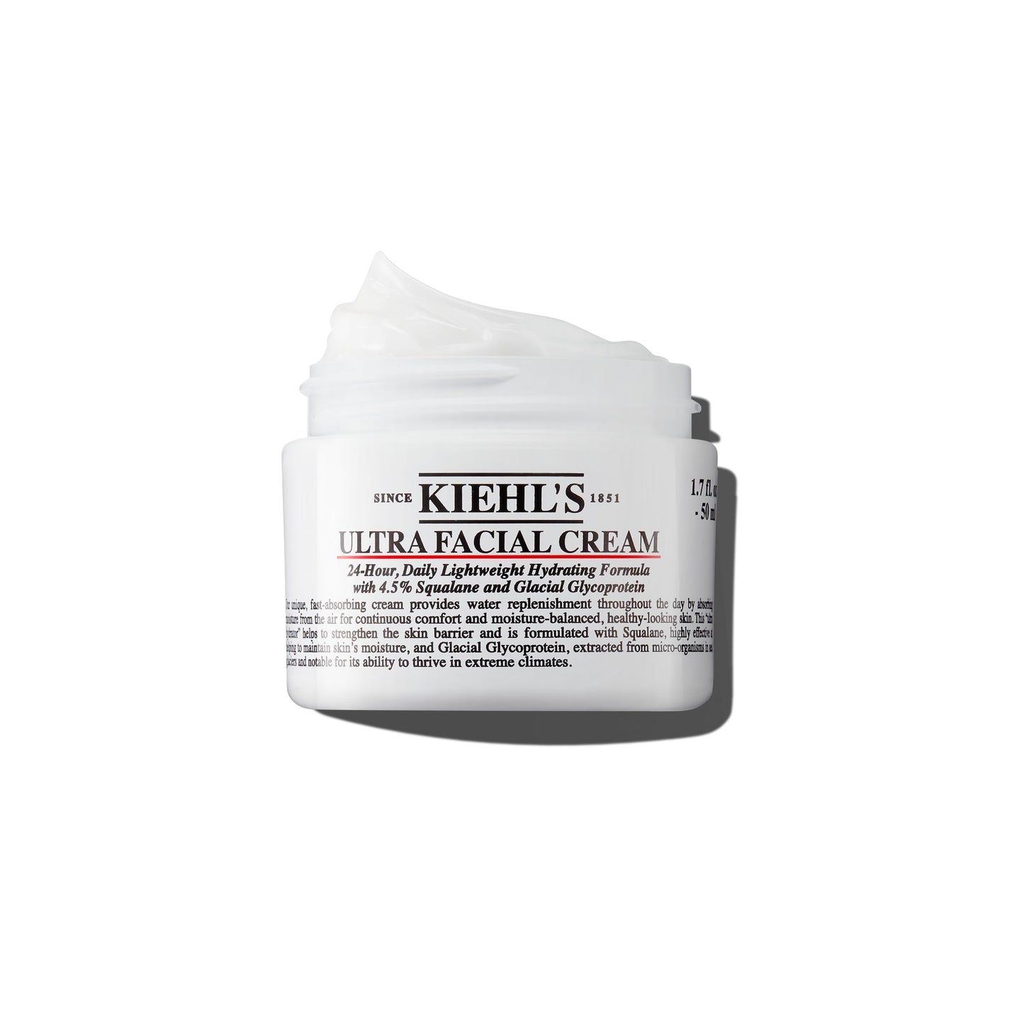 HotKiehl's Ultra Facial Cream, with 4.5% Squalane to Strengthen Skin's Moisture Barrier, Skin Feels Softer and Smoother, Long-Lasting Hydration, Easy and Fast-Absorbing, Suitable for All Skin Types