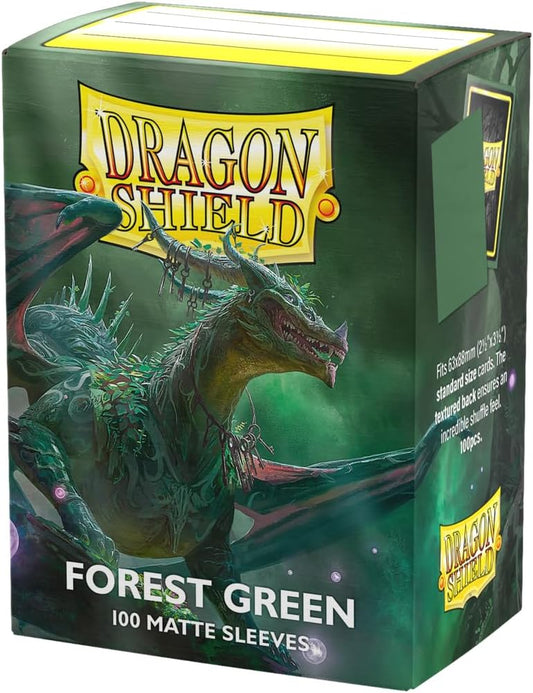 Hot Dragon Shield | Standard Size Card Matte Sleeves | 100 CT - Smooth & Tough Premium TCG Sleeves | Compatible with Pokemon, Flesh & Blood, One Piece & Magic the Gathering | Forest Green