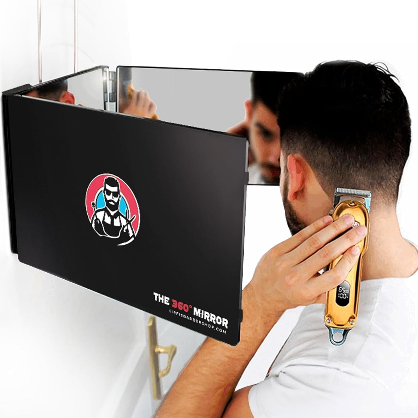 HotThe 360 Mirror - 3 Way Mirror for Self Hair Cutting - Adjustable Trifold Barber Miror to Cut Your Own Hair - Tri Fold Self Haircut System for Men and Women Braiding - Three Sided Miror for Haircuts