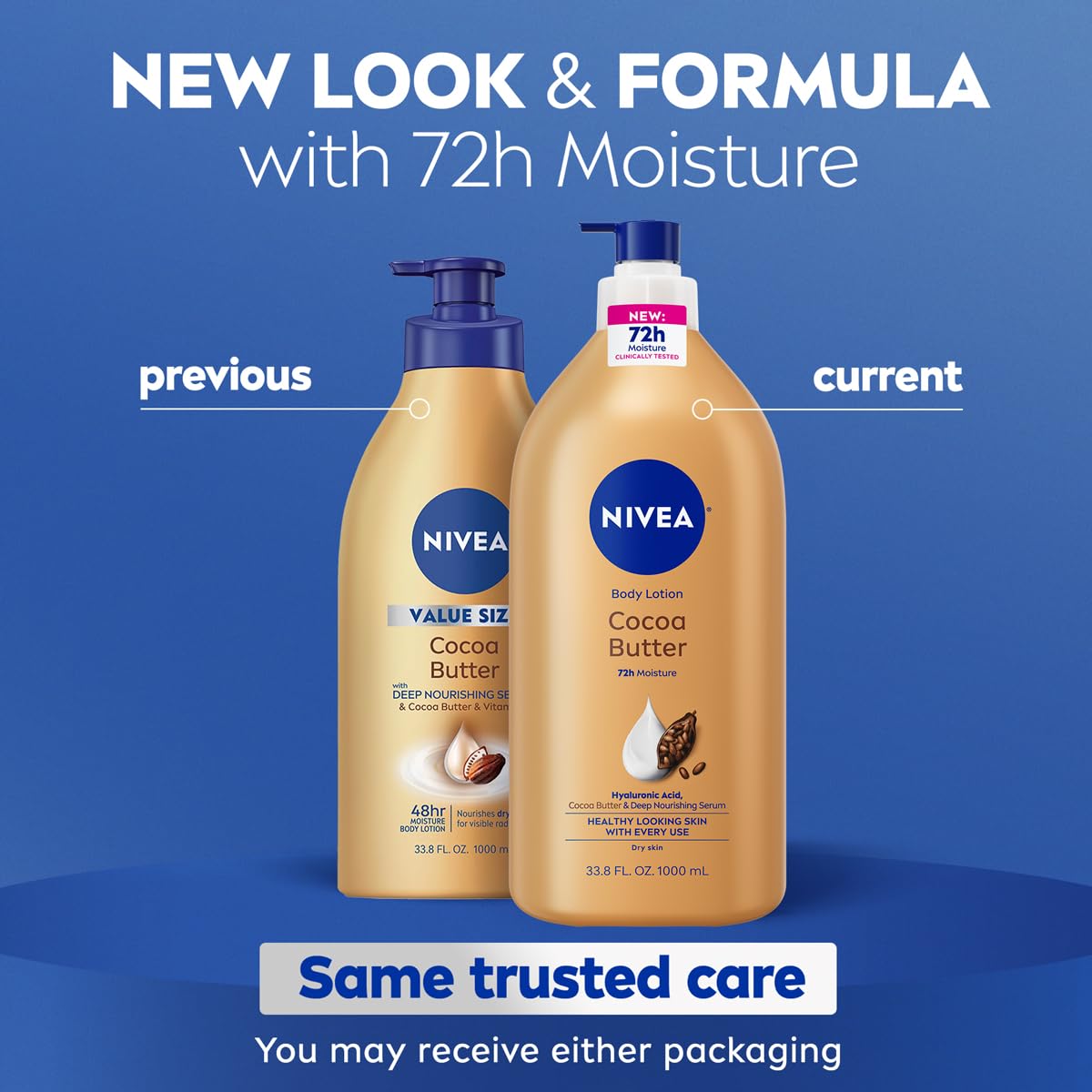 HotNIVEA Cocoa Butter Body Lotion for Dry Skin with Hyaluronic Acid, 33.8 Oz