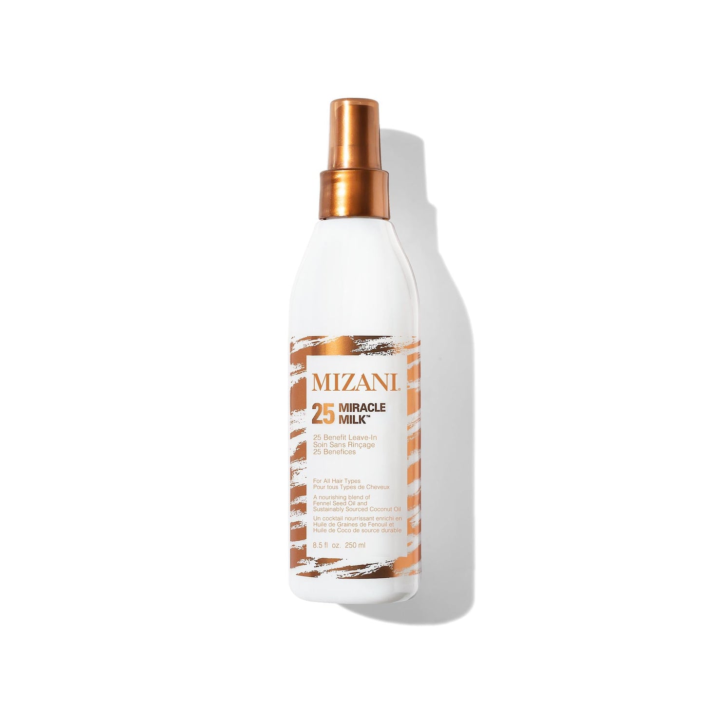 HotMizani 25 Benefit Miracle Milk - Leave in Conditioner for Curly Hair, With Coconut Oil, Curl Detangler Spray, Anti Frizz Heat Protectant, No Drying Alcohols, Paraben-Free
