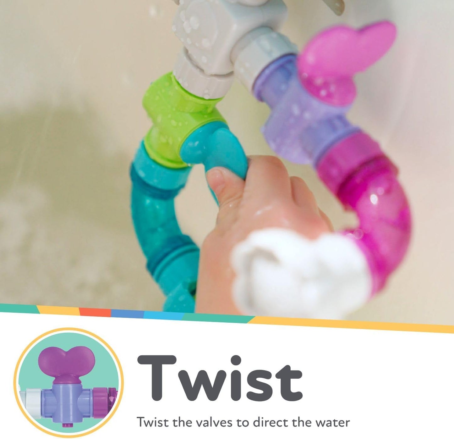HotNuby Wacky Waterworks Pipes Bath Toy - Baby Bathtub Toy with Interactive Features for Cognitive Development
