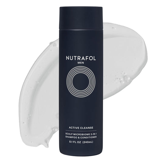HotNutrafol Men's Shampoo and Conditioner 2-in-1, Cleanses, Hydrates, Unclogs Pores, Improves Hair Volume & Strength, Physician-formulated for Thinning Hair, Color Safe, Sulfate Free - 8.1 Fl Oz Bottle
