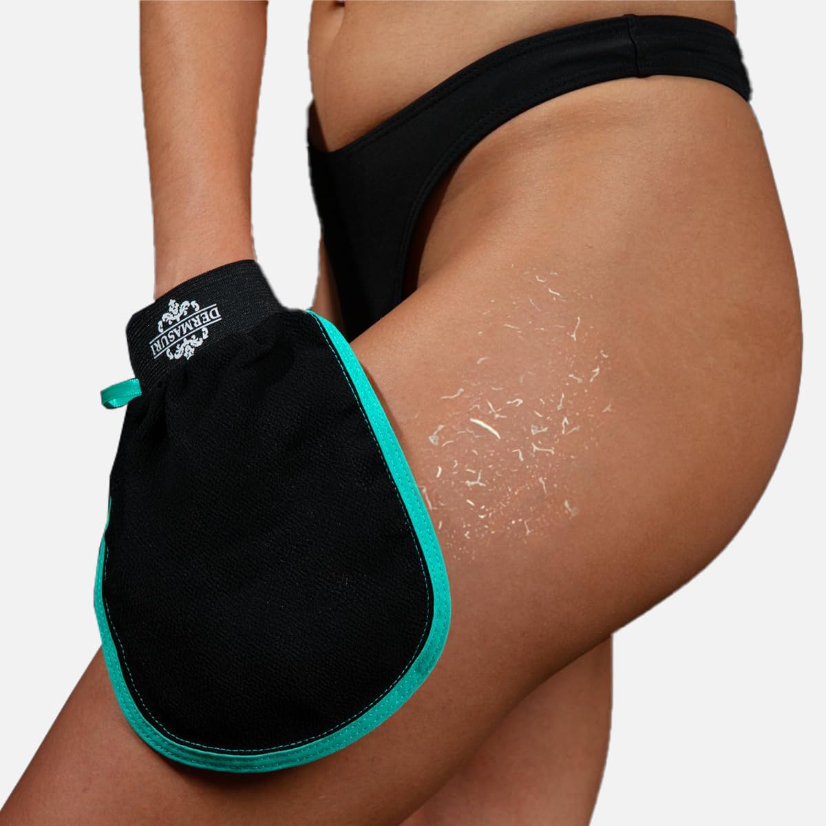 HotDermasuri - Deep Exfoliating Glove - Korean Exfoliating Mitt & Body Scrubber - Keratosis Pilaris Treatment Scrub - Self Tanner Mitt & Ingrown Hair Exfoliator - Shower Gloves for Women & Men - (1 Pack)