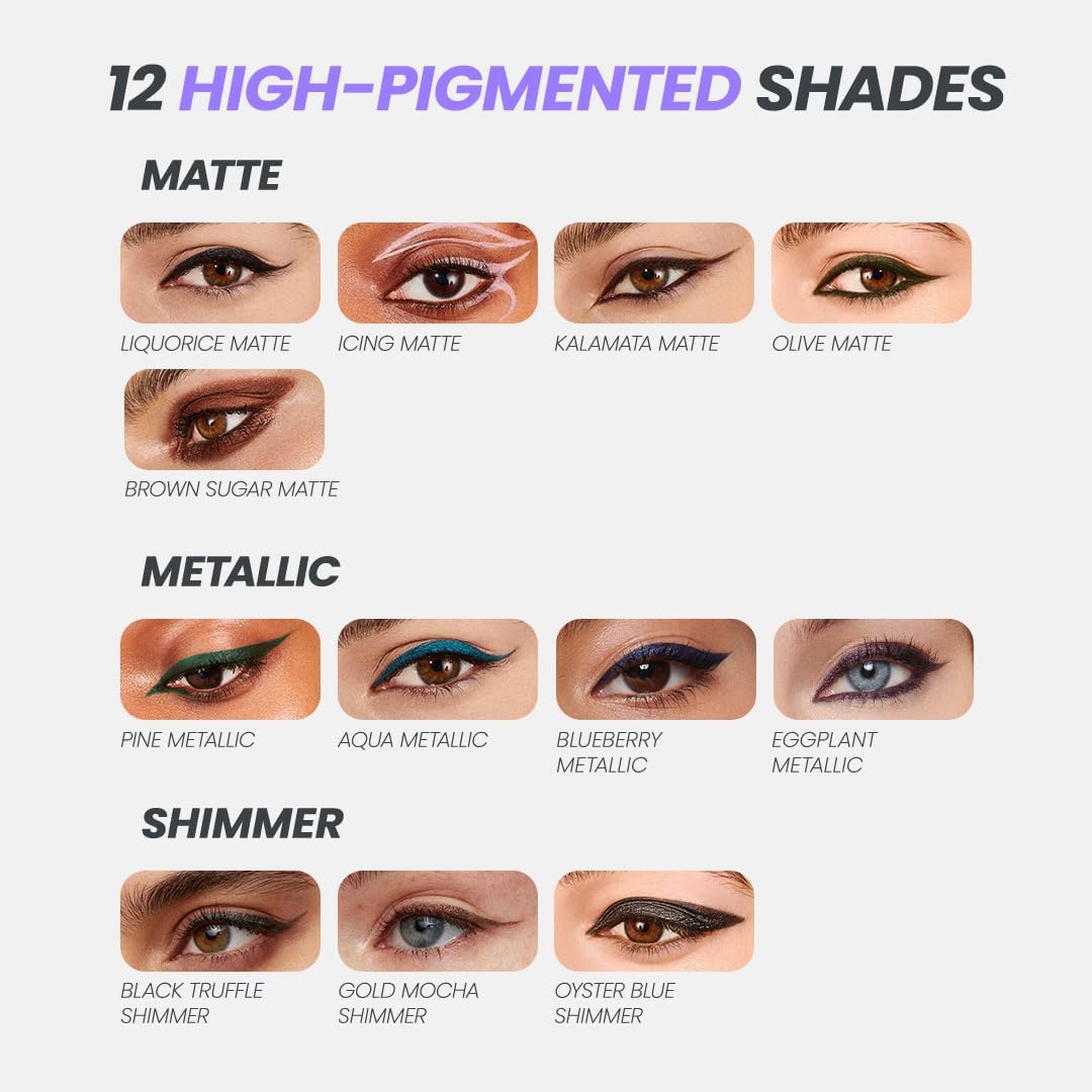 HotWonderskin Eyeliner Pencil, 1440 Longwear Deep Black Eyeliner Pencil - Waterproof, Sharpenable & Smudge Proof (Liquorice)