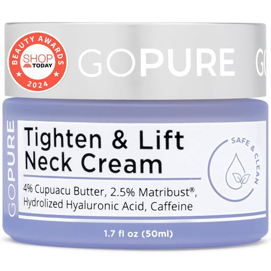 HotgoPure Tighten & Lift Neck & Chest Moisturizer Cream for Visibly Firming, Tightening and Lifting the Look of Wrinkles & Crepey Skin, 1.7oz