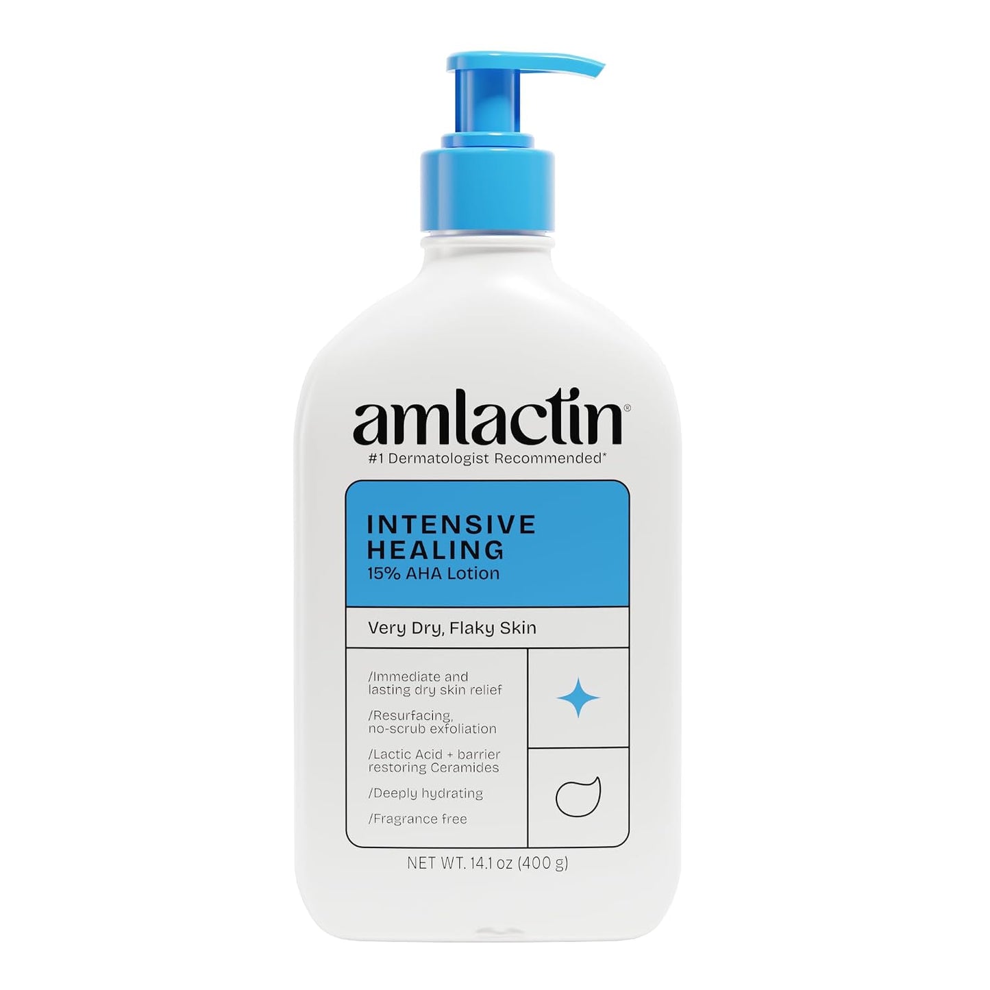 HotAmLactin Intensive Healing Body Lotion, 15% Lactic Acid, 14.1 oz | 15% body lotion with lactic acid and ceramide 3 exfoliates and deeply moisturizes extremely dry skin for smoother skin.