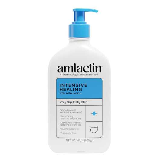 HotAmLactin Intensive Healing Body Lotion, 15% Lactic Acid, 14.1 oz | 15% body lotion with lactic acid and ceramide 3 exfoliates and deeply moisturizes extremely dry skin for smoother skin.