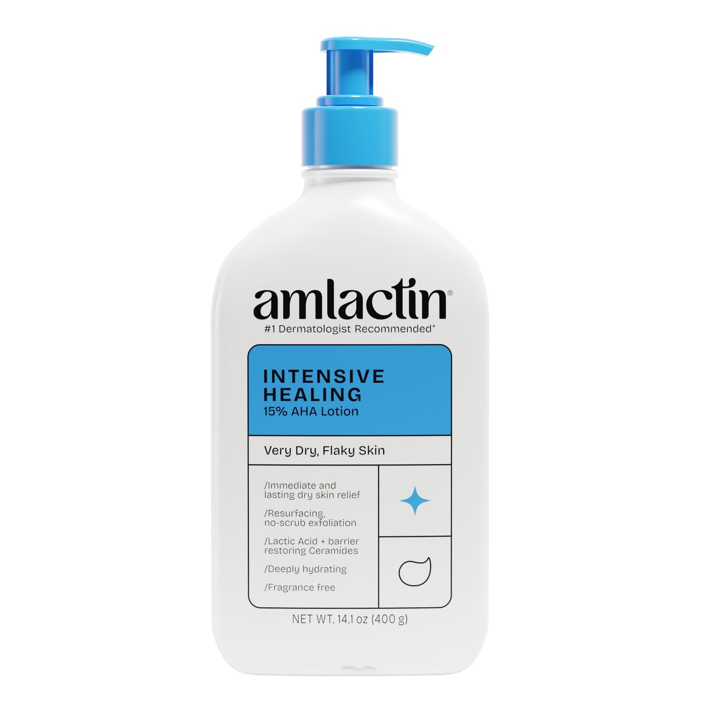 HotAmLactin Intensive Healing Body Lotion, 15% Lactic Acid, 14.1 oz | 15% body lotion with lactic acid and ceramide 3 exfoliates and deeply moisturizes extremely dry skin for smoother skin.