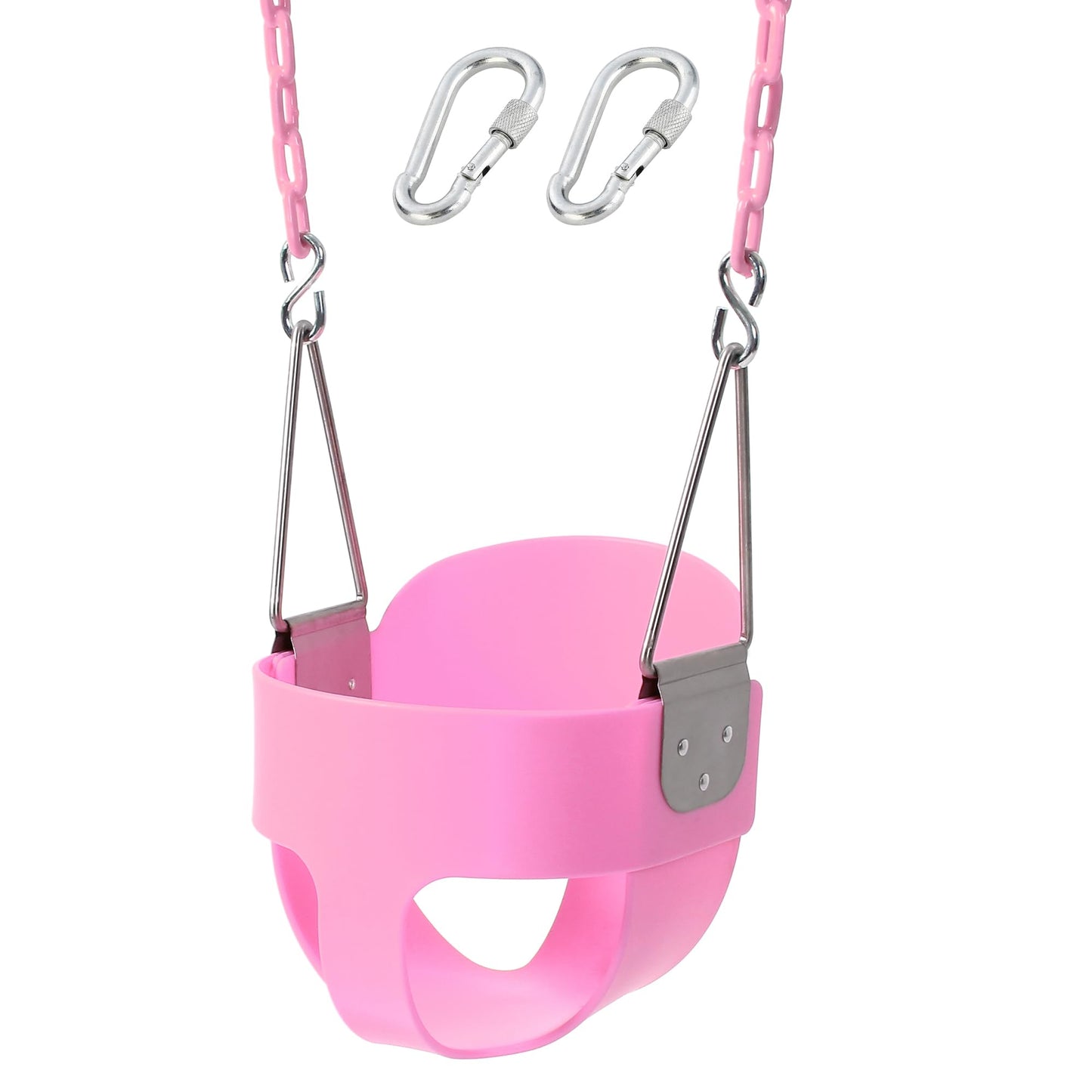 Hot High Back Full Bucket Toddler Swing Seat with Yellow Coated Chains Fully Assembled Baby Swing Set Accessories