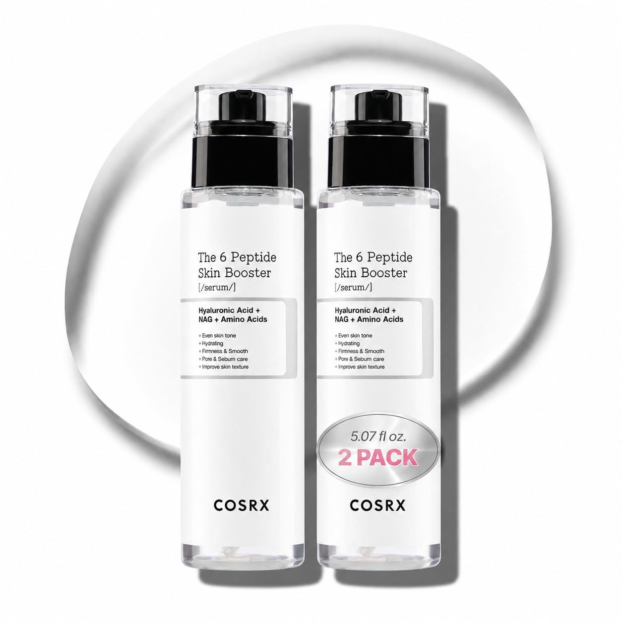 HotCOSRX 6X Peptide Collagen Skin Booster Toner Serum for Dull & Uneven Skin, Preps Skin with Copper Peptides, GHK-Cu, Skin Renewal Boosting Facial Essence, Korean Skin Care, 5.07 oz