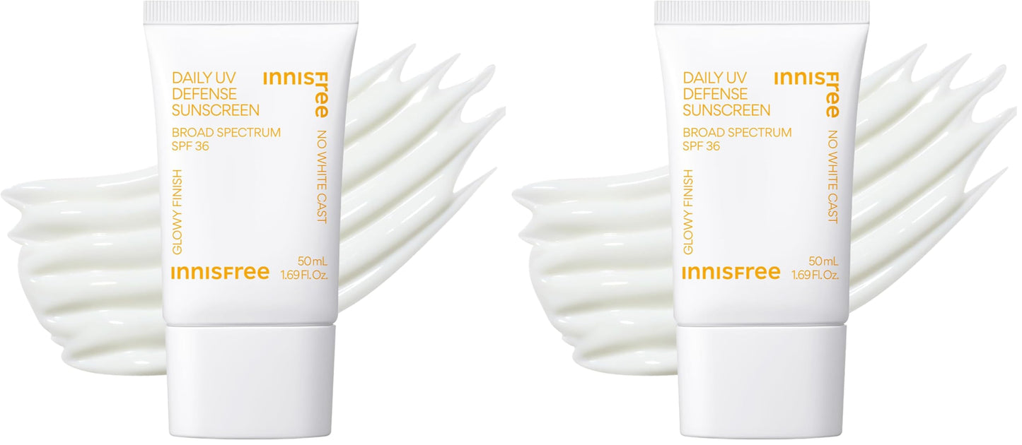Hotinnisfree Daily UV Defense SPF 50+ PA++++ Korean Face & Body Sunscreen, Broad Spectrum, Invisible Finish, No White Cast, Lightweight, Hydrating