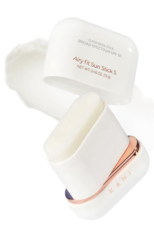 HotKAHI Airy Fit Sun Stick S - SPF 50+ Triple Functional Broad Spectrum Face Sunscreen Stick - Waterproof, Sweatproof & Sandproof - Ultra-Lightweight & Non-Greasy Sun Shield - Korean Skin Care 0.45 oz