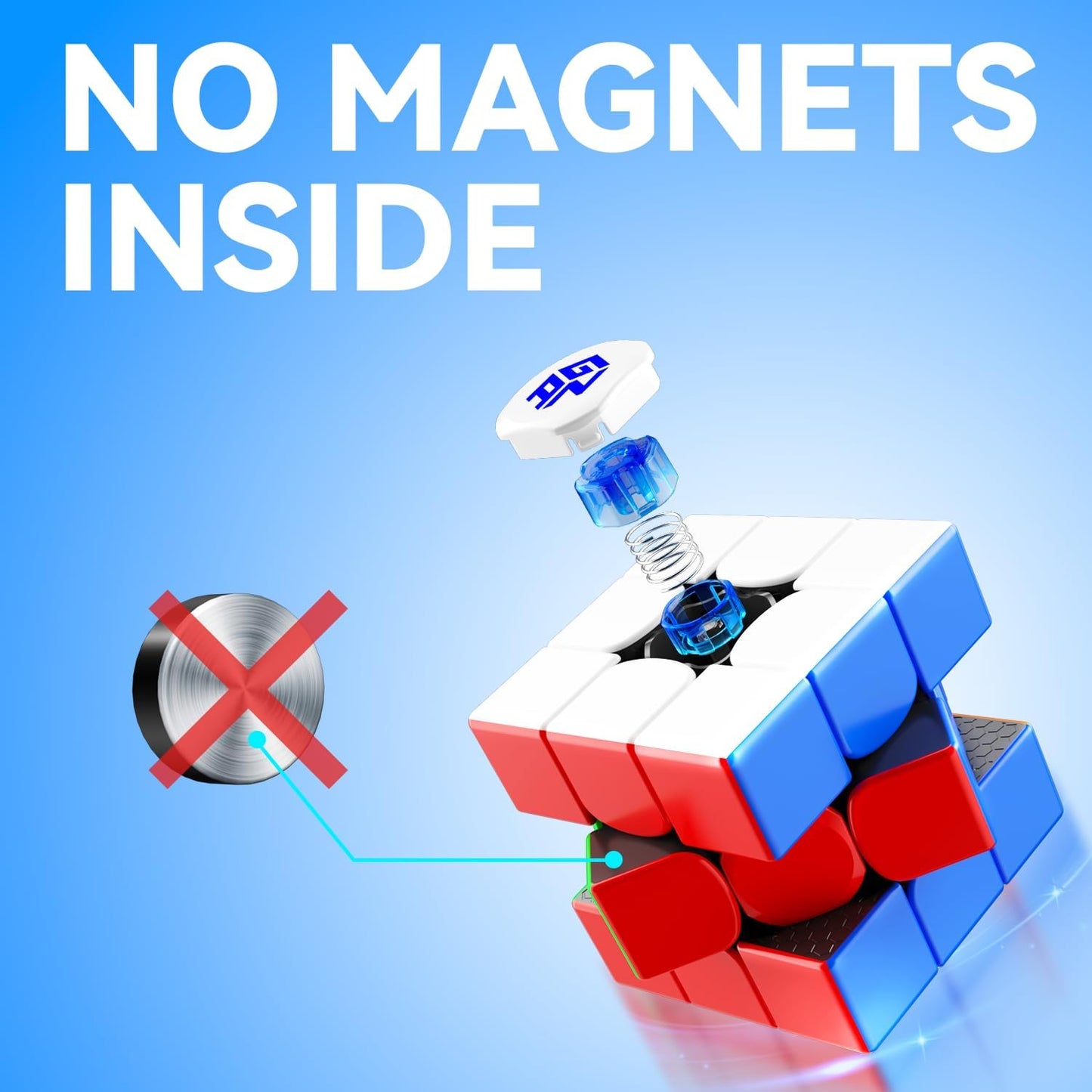 Hot GAN 356 R S, 3x3 Speed Cube Gans 356RS Magic Cube Non-Magnetic (Stickerless)