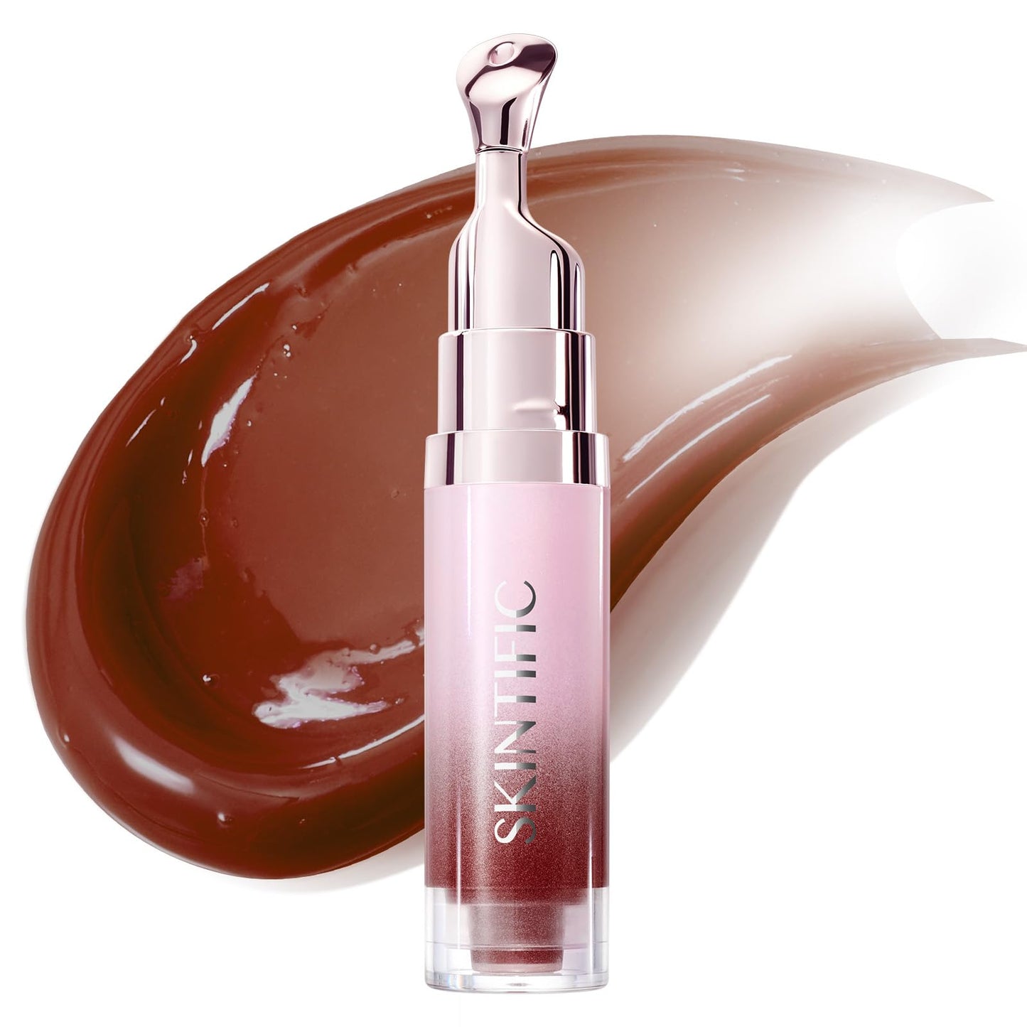 HotSKINTIFIC Brightening Lip Serum, Hydrating & Plumping (00 Clear) | Tinted Lip Gloss with Peptide, Moisturizing Lip Balm with Polypeptides & Squalane for Glossy Sheer, Smooth Lips