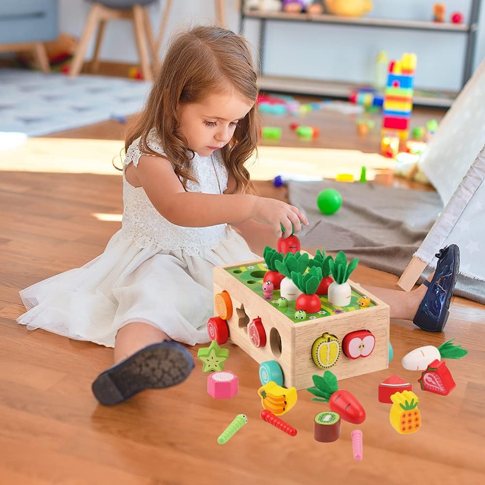 HotToddlers Montessori Wooden Educational Toys for Baby Boys Girls Age 1 2 3 Year Old, Shape Sorting Toys 1st One First Birthday Girl Gifts for Kids 1-3, Wood Preschool Learning Fine Motor Skills Game