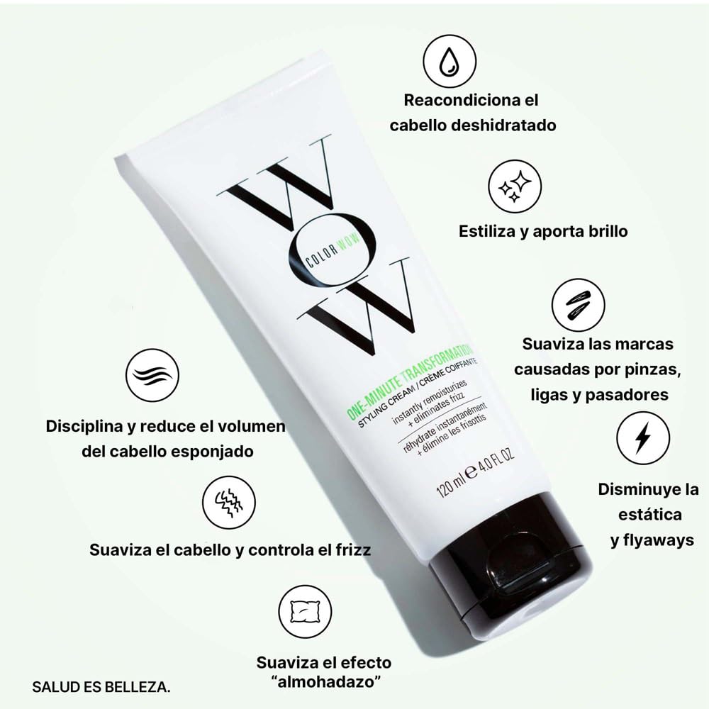HotCOLOR WOW One Minute Transformation, Nourishing Styling Cream for Instant Frizz Control and Smoother Hair