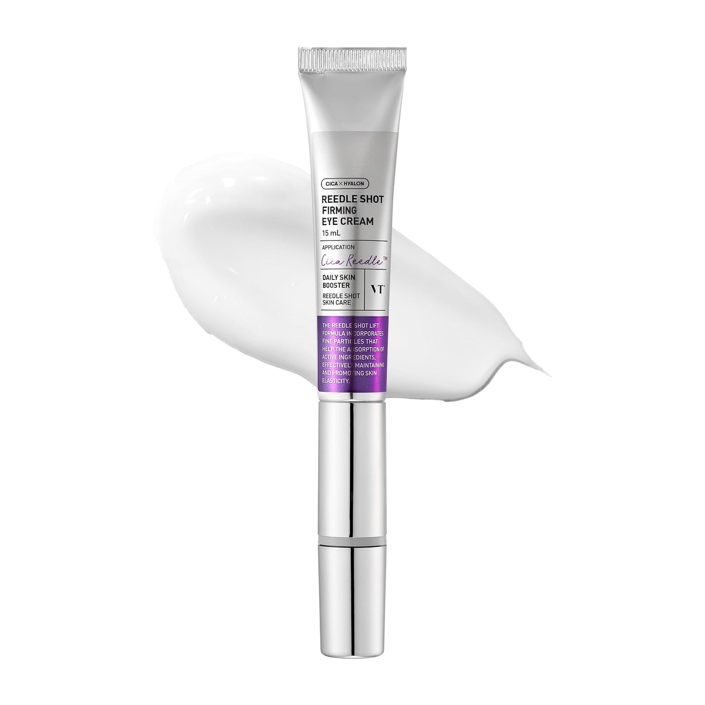 HotVT COSMETICS PDRN Reedle Shot Eye Cream, Vibrating Eye Applicator for Puffy Eyes, Dark Circles & Under Eye Bags, Firming & Wrinkle Care with PDRN Collagen, Korean Skincare, 0.51 fl oz