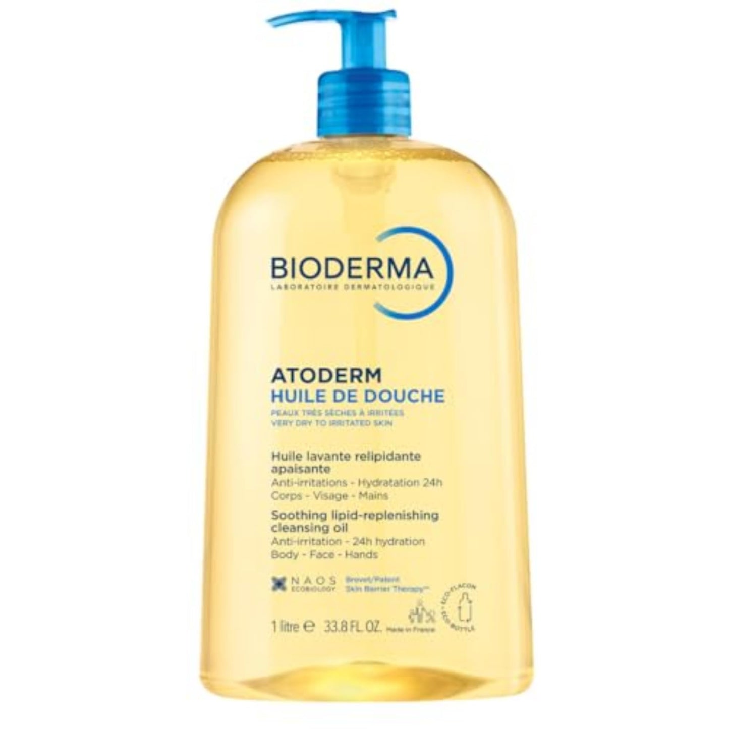HotBioderma Atoderm Shower Oil, Cleansing Oil For Face & Body, Nourishing Cleansing Oil For Dry to Atopic Sensitive Skin For Softer & Smooth Skin For Your Whole Family