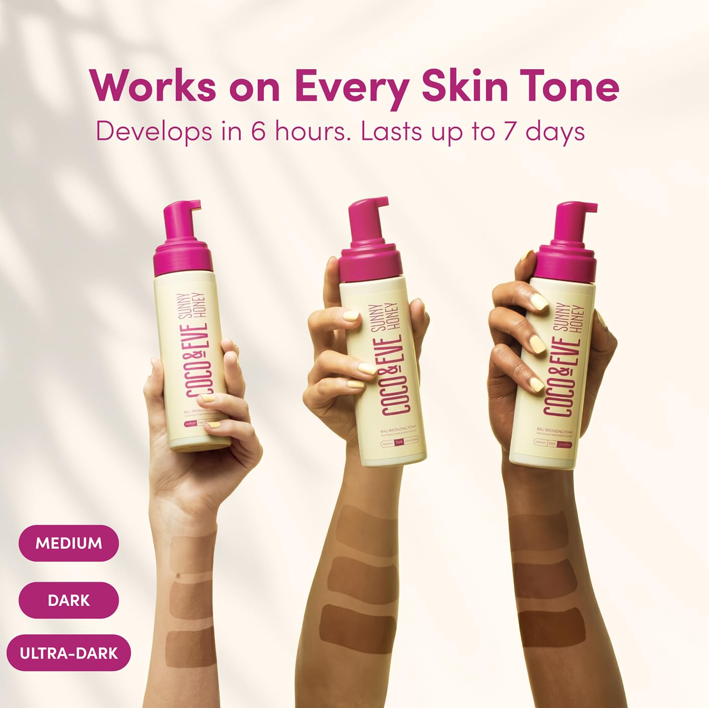 HotCoco & Eve Self Tanner Foam Kit - (Medium) Streak-Free Sunless Tanning Mousse, Tropically Scented Natural Looking Tan With Mitt Applicator, Vegan, Cruelty Free | Sunny Honey Bali Bronzing, 6.7 fl oz