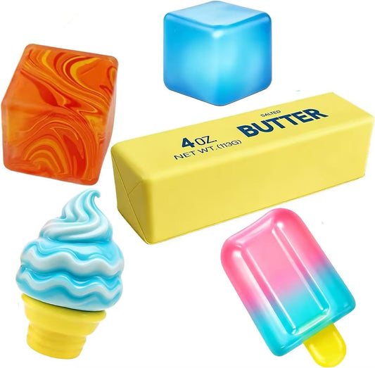Hot Slow Rising Squishy Toy Set, Sensory Stress-Relief Soft Silicone Toys, Soft and Bouncy Stress-Relief Toys, Anxiety Relief, Cute Soft Silicone Toys, Party Favors